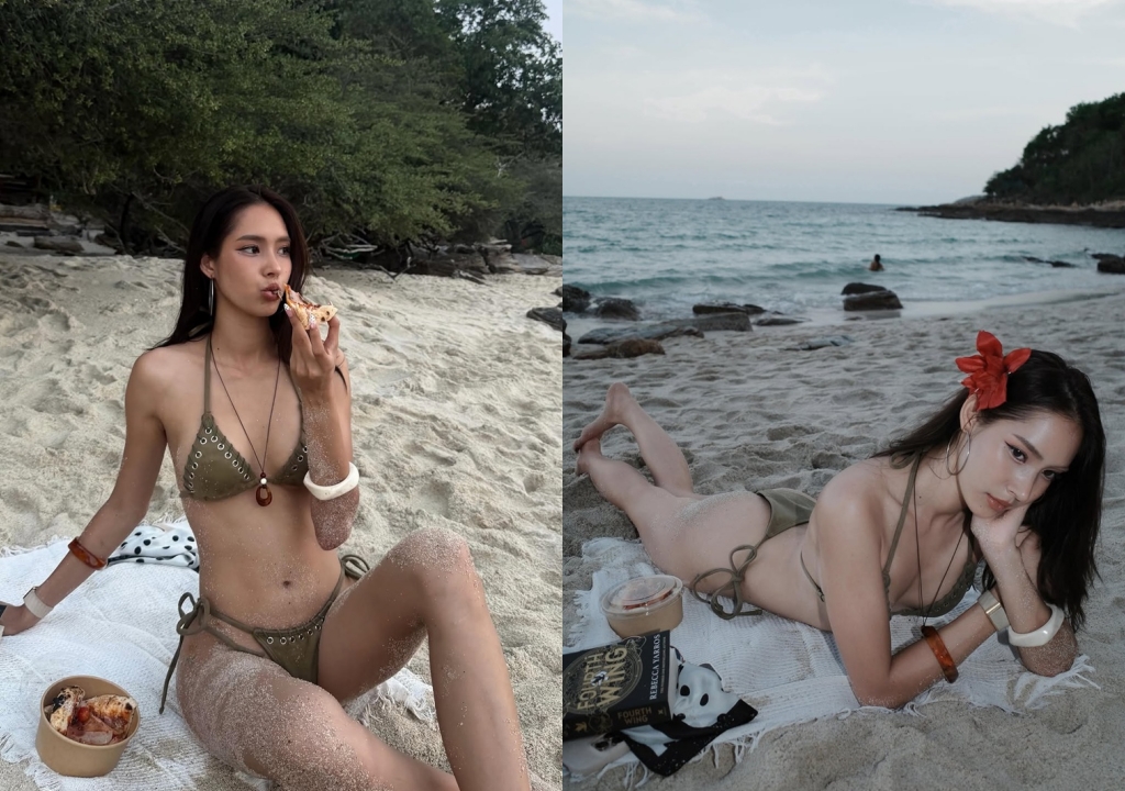ใบหม่อน กิตติยา สาดความแซ่บแบบฉบับสาวโสด กับชุดบิกินี่ตัวจิ๋ว